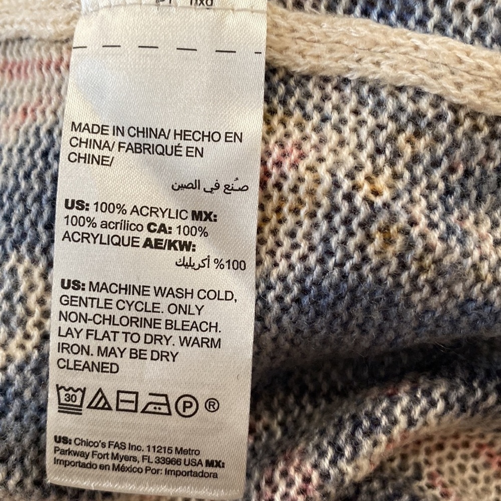 Chico’s Scroll-print cardigan size 0 - Picture 8 of 11